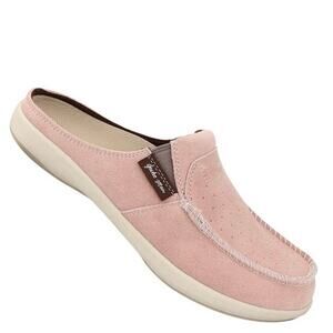 Gecko Man Orthopedic Arch Support Womens Suede Slide Slipper Mule - PINK - 8.5